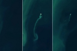 Vệ tinh NASA phát hiện  " đảo ma "  kỳ lạ giữa biển Caspi