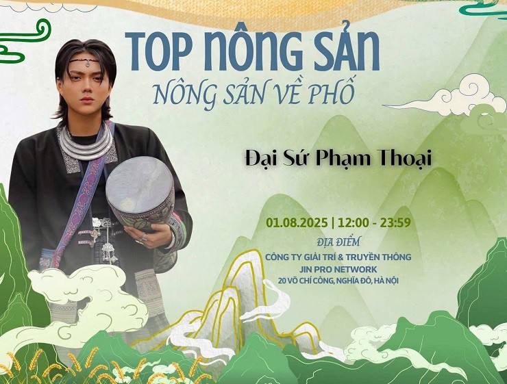 Hình ảnh Phạm Thoại đăng trên mạng xã hội thông báo anh đảm nhận&nbsp;vai trò đại sứ chương trình Top nông sản - nông sản về phố "VIETNAM OCOPEX 2025".