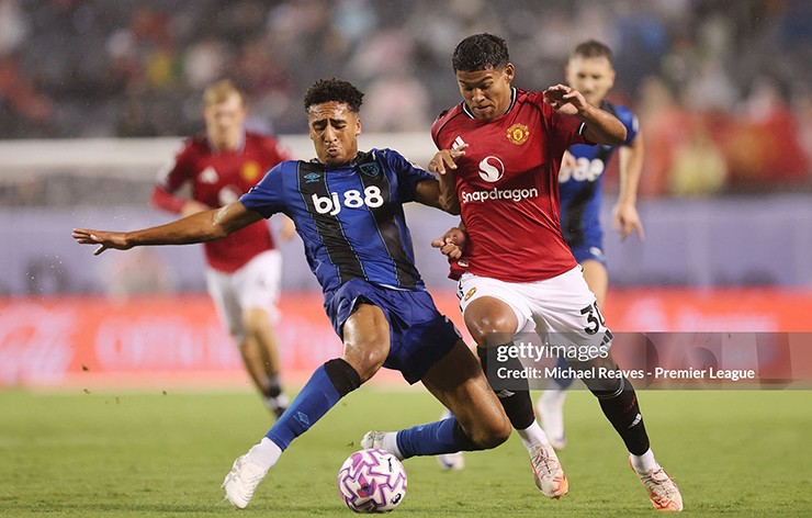 Leon được HLV Ruben Amorim đưa vào sân thay thế cho Rasmus Hojlund