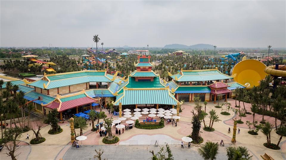 Lối kiến trúc của Sun World Ha Nam mang đậm nét nghệ thuật múa rối nước truyền thống