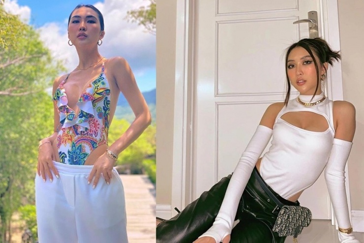 Tường Linh một thời tích cực diện áo tắm cùng các kiểu quần nỉ, quần cạp trễ để làm nổi bật eo thon, hông nở.