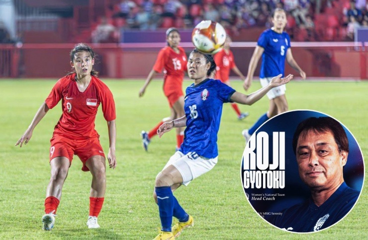 HLV Koji Gyotoku (ảnh nhỏ) sẽ dẫn dắt đội tuyển nữ Campuchia