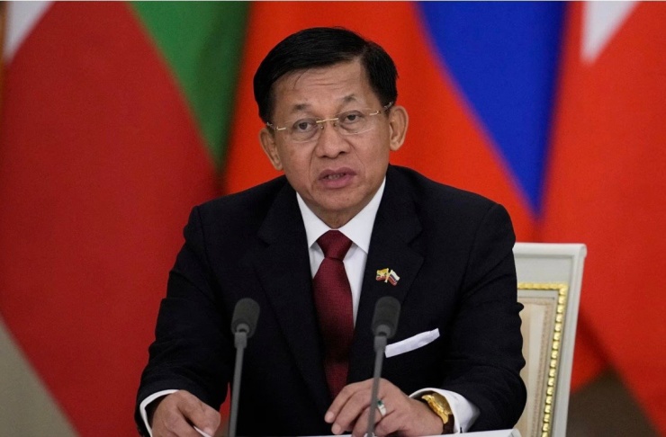 Tướng Min Aung Hlaing đứng đầu chính quyền dân sự lâm thời Myanmar. (Ảnh: Reuters)