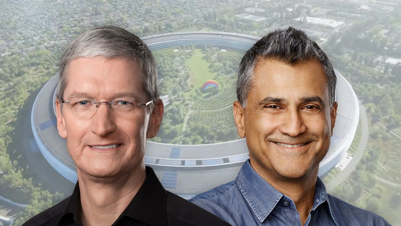 CEO Apple - Tim Cook (trái) và Giám đốc Tài chính - Kevan Parekh (phải).