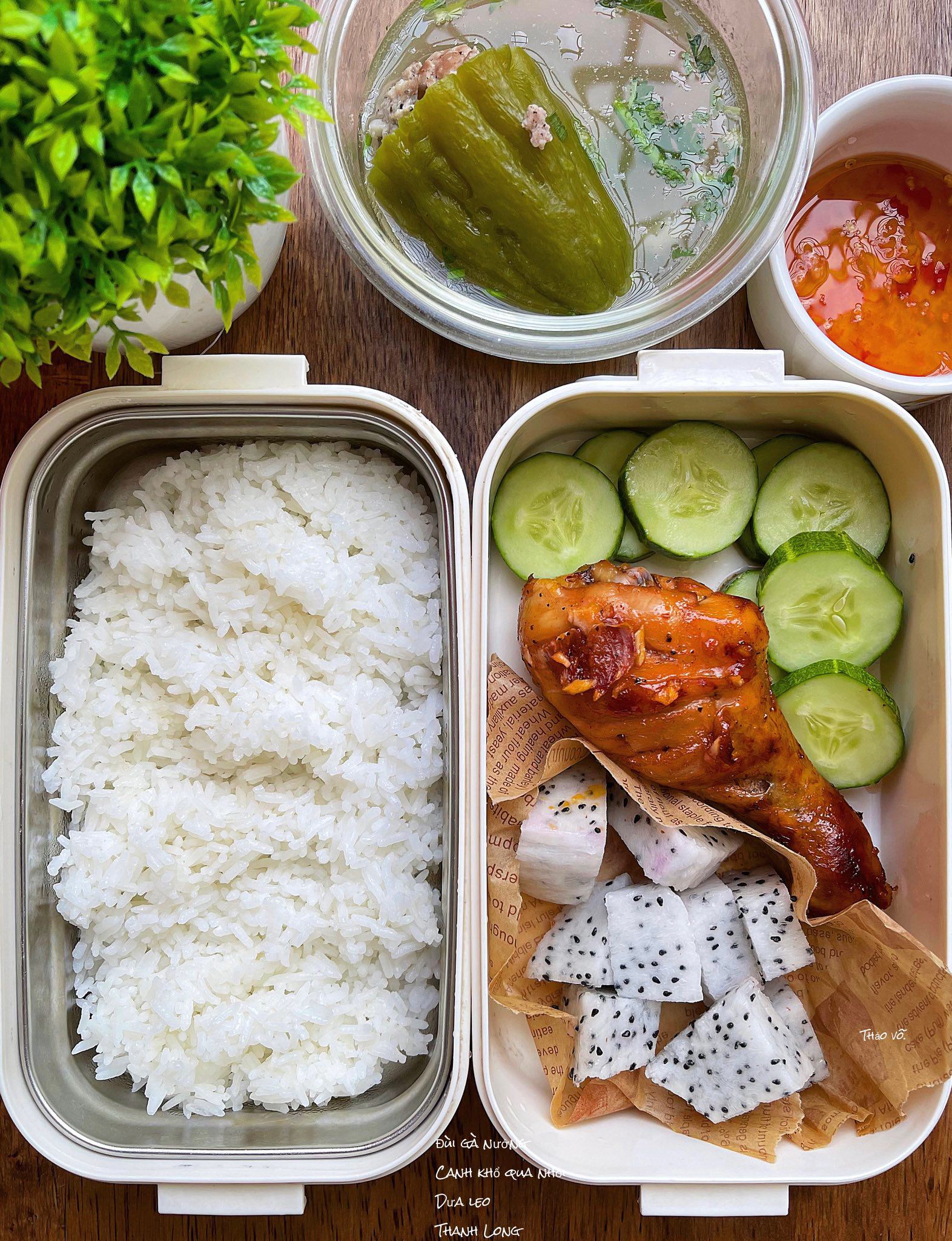 Gà nướng - Canh khổ qua&nbsp;