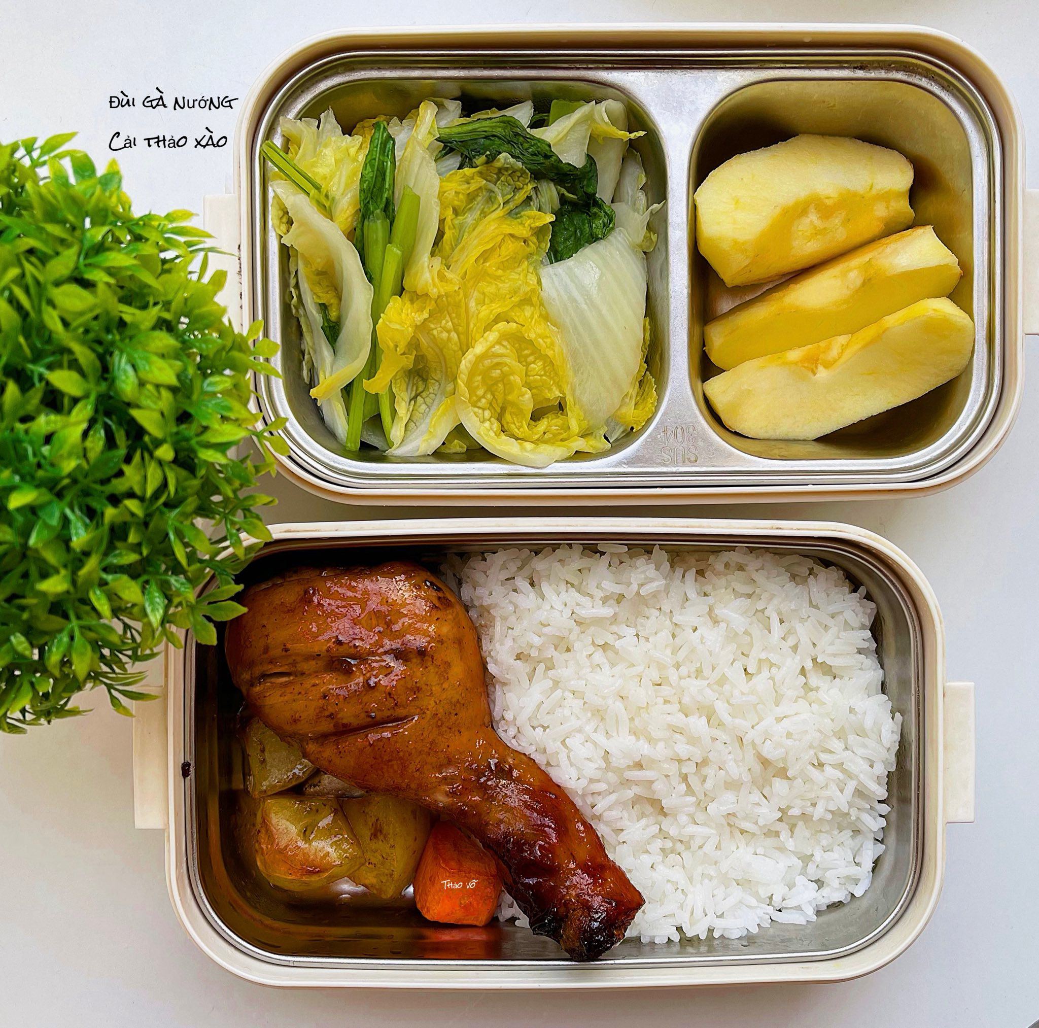 Đùi gà nướng - Cải thảo xào