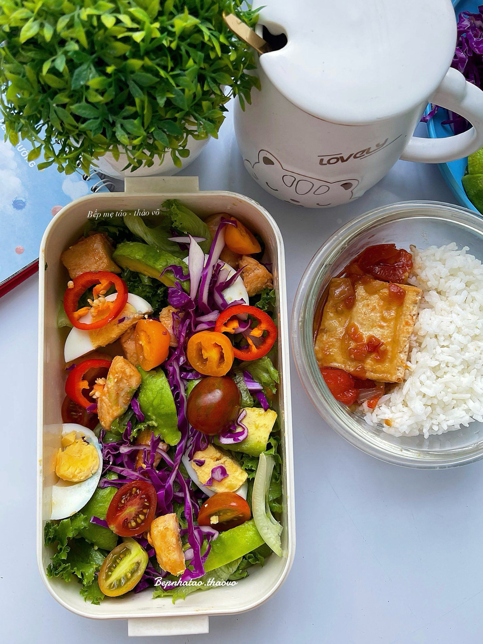 Salad rau củ - Đậu sốt cà chua&nbsp;