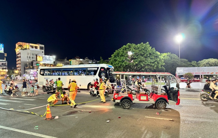 Hiện trường vụ tai nạn giao thông.
