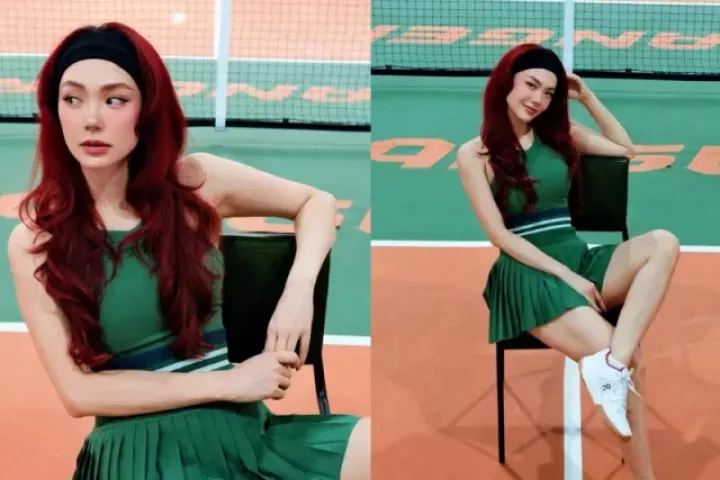 Minh Hằng siêu hút với visual "trắng phát sáng" trên sân pickleball