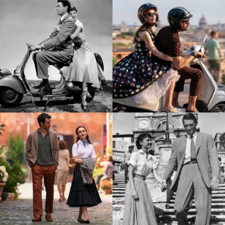 Đội làm phim đã cho Lily Collins mặc gần như cùng một bộ trang phục với Audrey Hepburn, trong cảnh phim Công chúa Ann lẻn trốn khỏi nhiệm vụ chính thức và đóng giả làm một du khách bình thường.