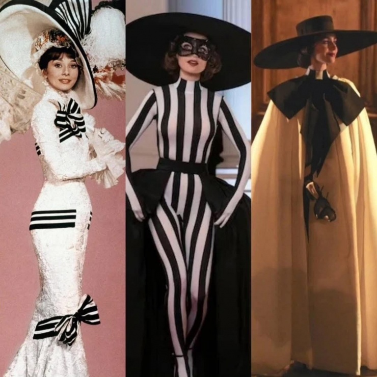 Vai diễn của Audrey trong My Fair Lady là một nguồn cảm hứng lớn với đội ngũ làm phim Emily In Paris, đặc biệt là chiếc mũ rộng vành và áo choàng trắng ấn tượng mà Emily mặc cùng bộ jumpsuit đen trắng.