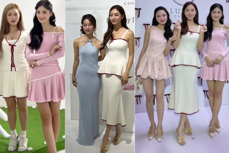 Nhiều người đẹp diện thiết kế thuộc&nbsp;thương hiệu thời trang của Lương Thùy Linh đến chúc mừng nàng Hậu.