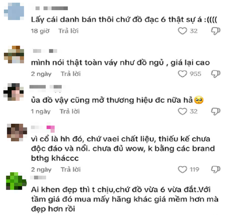 Thương hiệu nhận về nhiều lời chê hơn khen.
