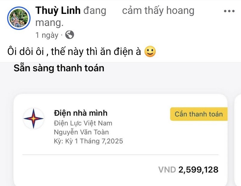 Trên mạng xã hội có hàng nghìn người chia sẻ ý kiến về việc hoá đơn tiền điện tăng bất thường. (Ảnh chụp màn hình)