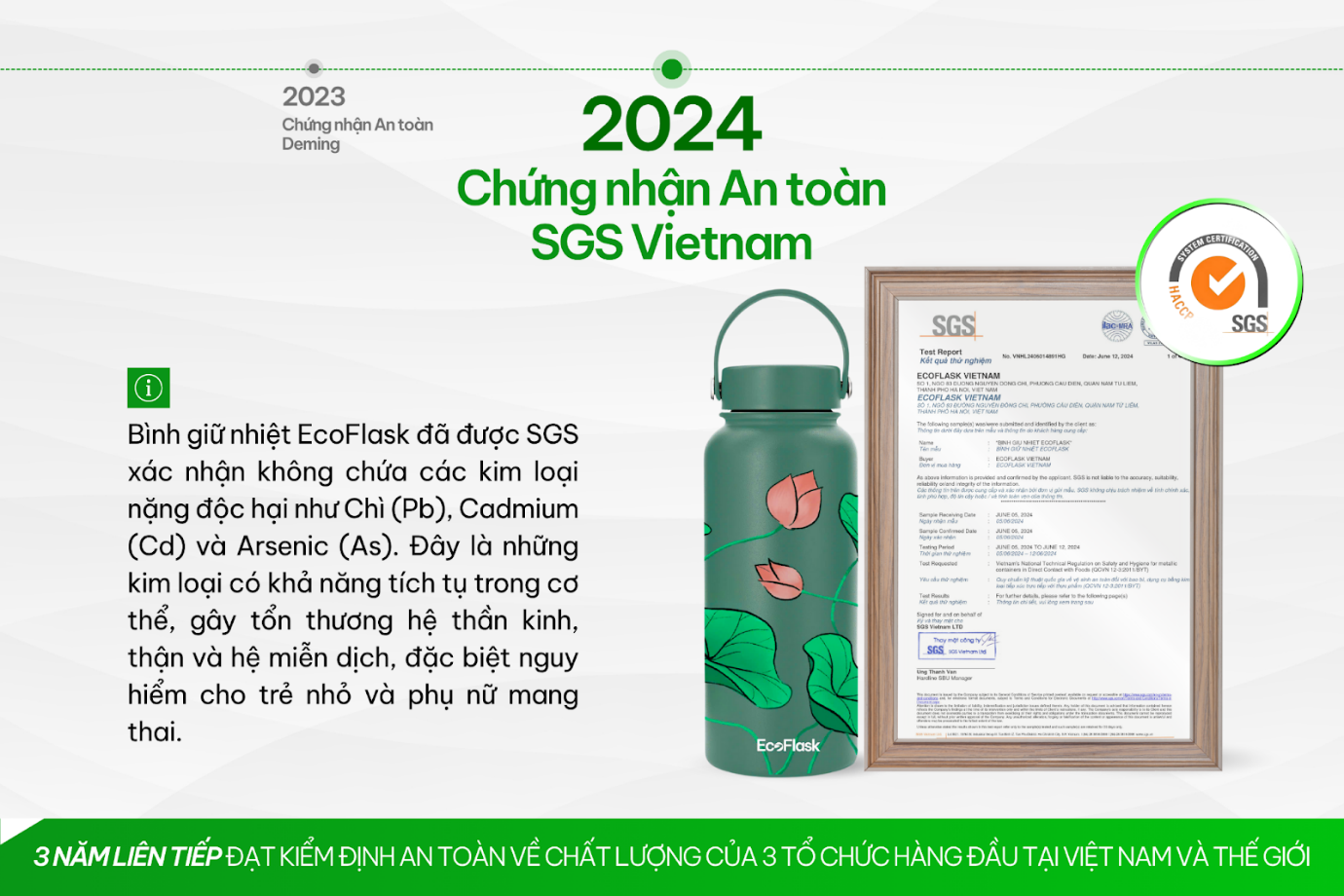 Bình giữ nhiệt EcoFlask 3 năm liên tiếp đạt chứng nhận an toàn cho sức khỏe từ các tổ chức kiểm định uy tín - 3