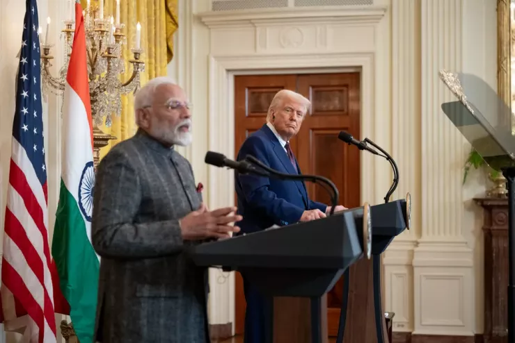 Tổng thống Mỹ Donald Trump (phải) tiếp Thủ tướng Ấn Độ Narendra Modi tại Nhà Trắng hồi tháng 2. Ảnh: WHITE HOUSE