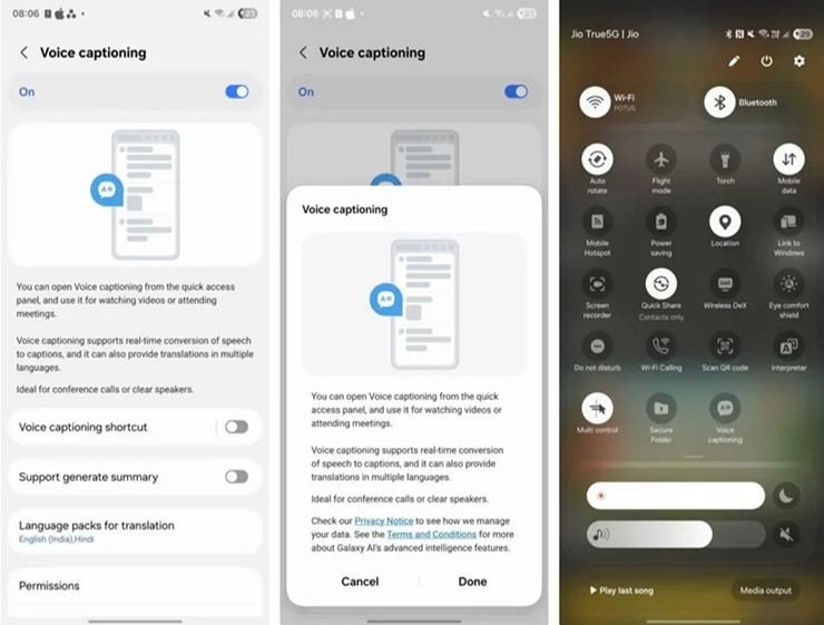 Voice Captioning đang được thử nghiệm trên một số mẫu Galaxy ở Trung Quốc.