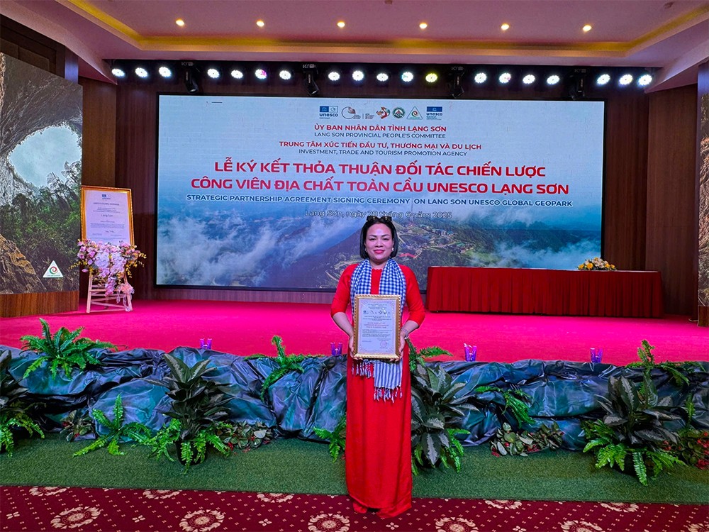 Lễ ký kết thỏa thuận đối tác chiến lược công viên địa chất toàn cầu Unesco Lạng Sơn.