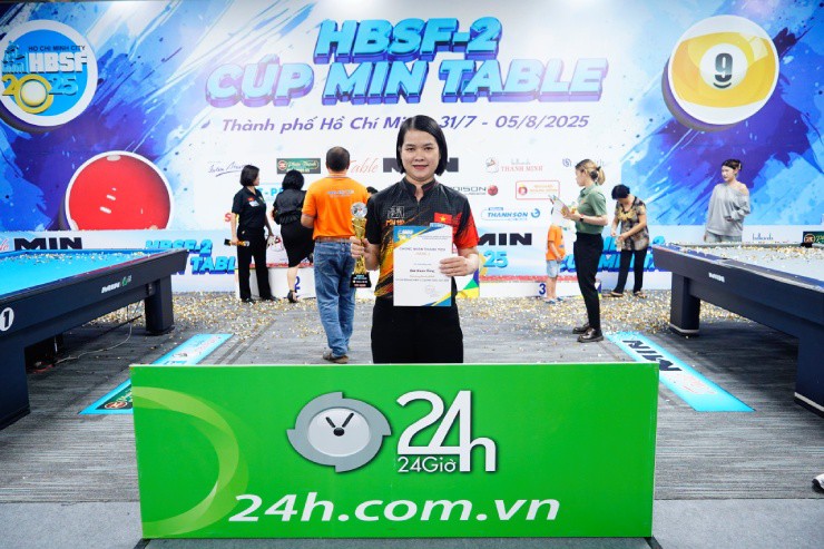 Bùi Xuân Vàng vô địch&nbsp;Pool 9 bi nữ