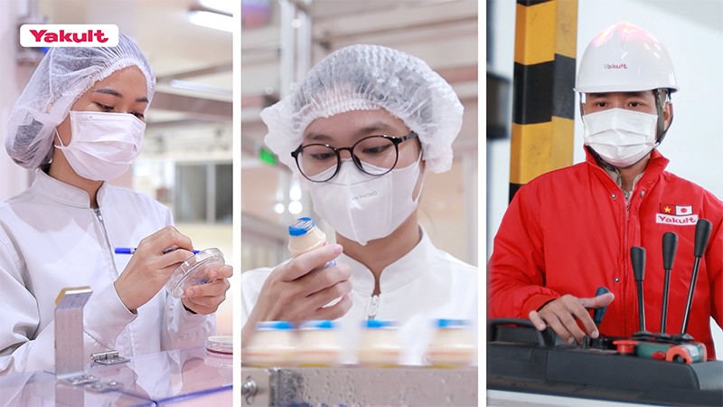 Đội ngũ kiểm soát chất lượng, nhân sự tại nhà máy đều phải tuân thủ quy định nghiêm ngặt (Nguồn: Yakult Việt Nam)