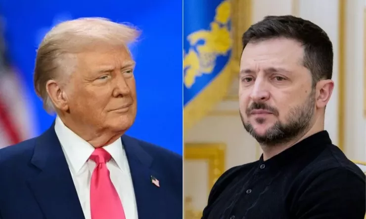 Tổng thống Mỹ Donald Trump (trái) và Tổng thống Ukraine Volodymyr Zelensky. Ảnh: ALEX WROBLEWSKI, TETIANA DZHAFAROVA/AFP