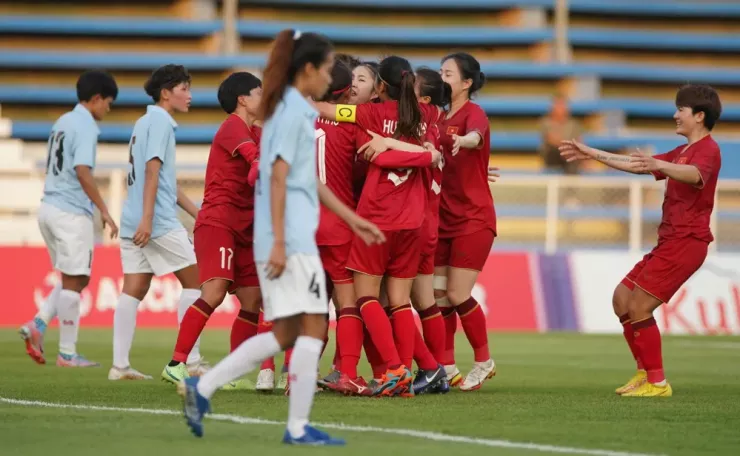 Tuyển nữ Việt Nam khát khao giành ngôi vô địch Đông Nam Á để san bằng kỷ lục với Thái Lan. Ảnh: CCT.