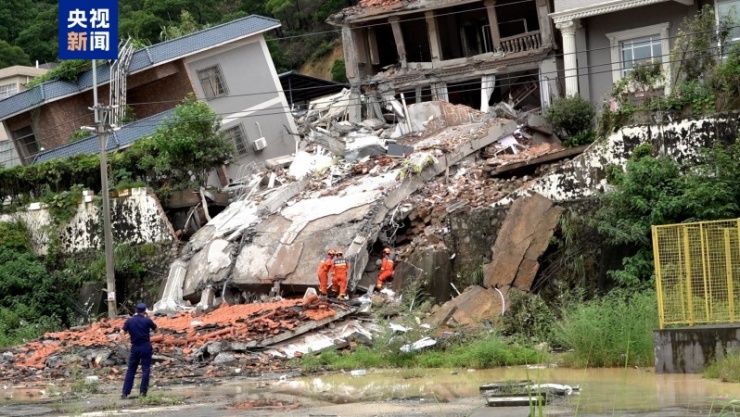 Hiện trường vụ sạt lở ngày 6/8. Ảnh: CCTV