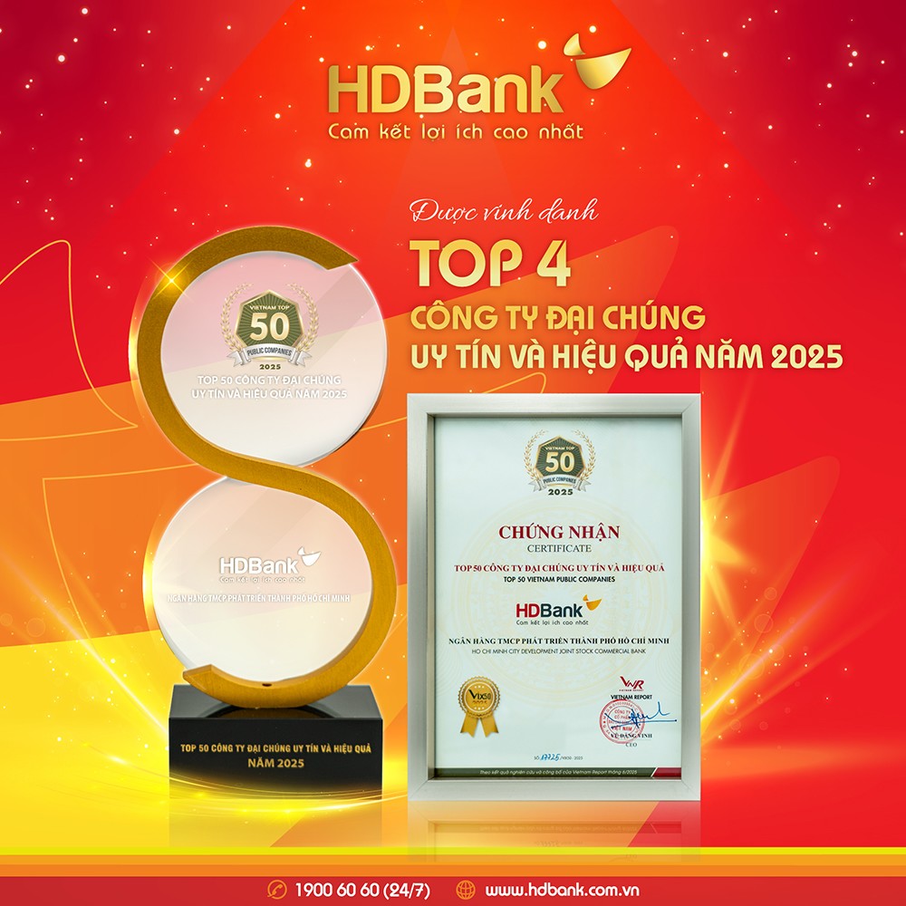HDBank giữ vị trí thứ 3 Top ngân hàng niêm yết uy tín và hiệu quả nhất Việt Nam - 3