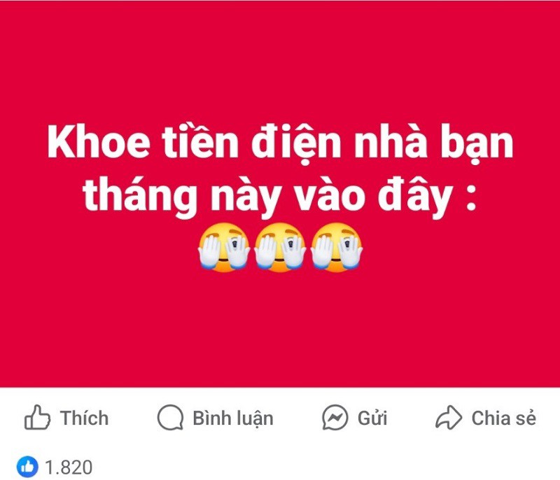 Tiền điện trở thành chủ đề bàn tán sôi nổi trên khắp các nền tảng mạng xã hội những ngày gần đây. (Ảnh chụp màn hình)