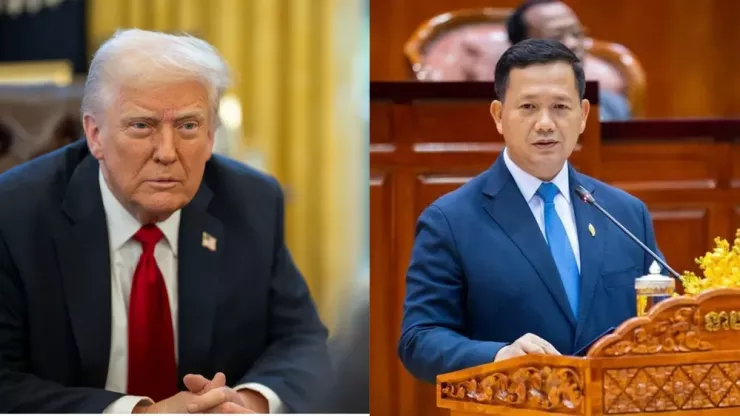 Tổng thống Mỹ Donald Trump (trái) và Thủ tướng Campuchia Hun Manet. Ảnh: WHITE HOUSE/ FACEBOOK