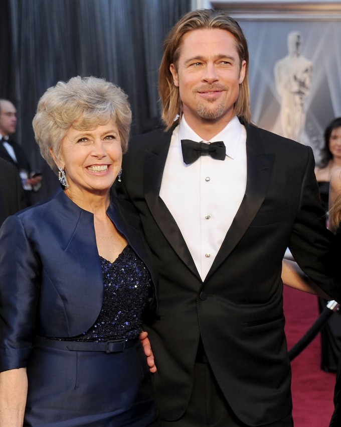 Brad Pitt và mẹ, bà Jane Pitt. Ảnh: FilmMagic