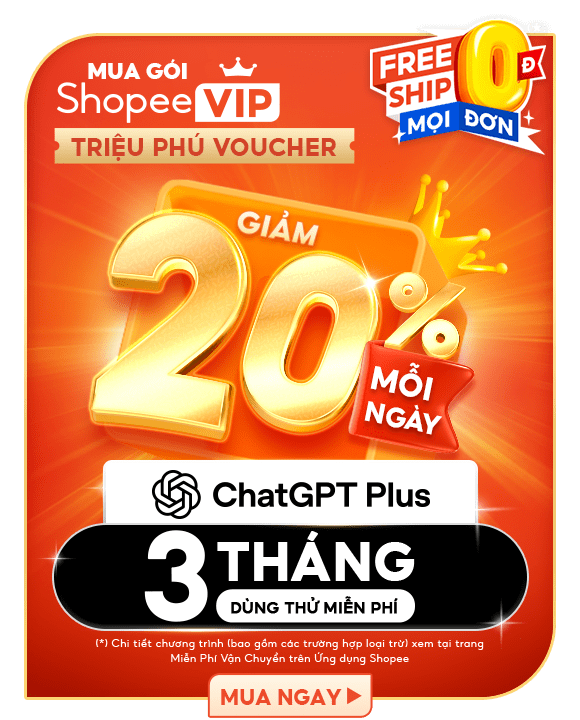 Bắt đầu từ 8/8, Shopee mang đến quyền lợi mới hấp dẫn cho hội viên ShopeeVIP: miễn phí 3 tháng dùng thử ChatGPT Plus.