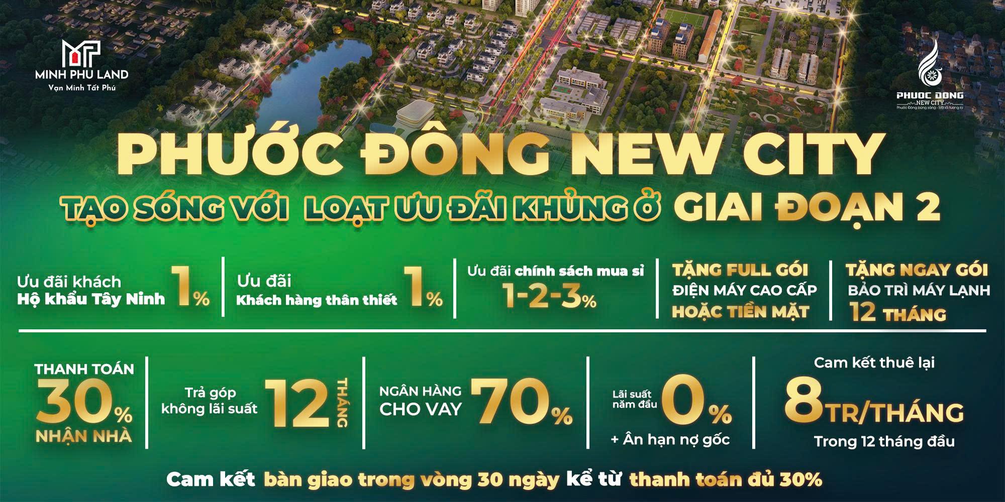Ưu đãi đặc biệt của dự án nhà phố Khu Đô thị Phước Đông New City giai đoạn 2