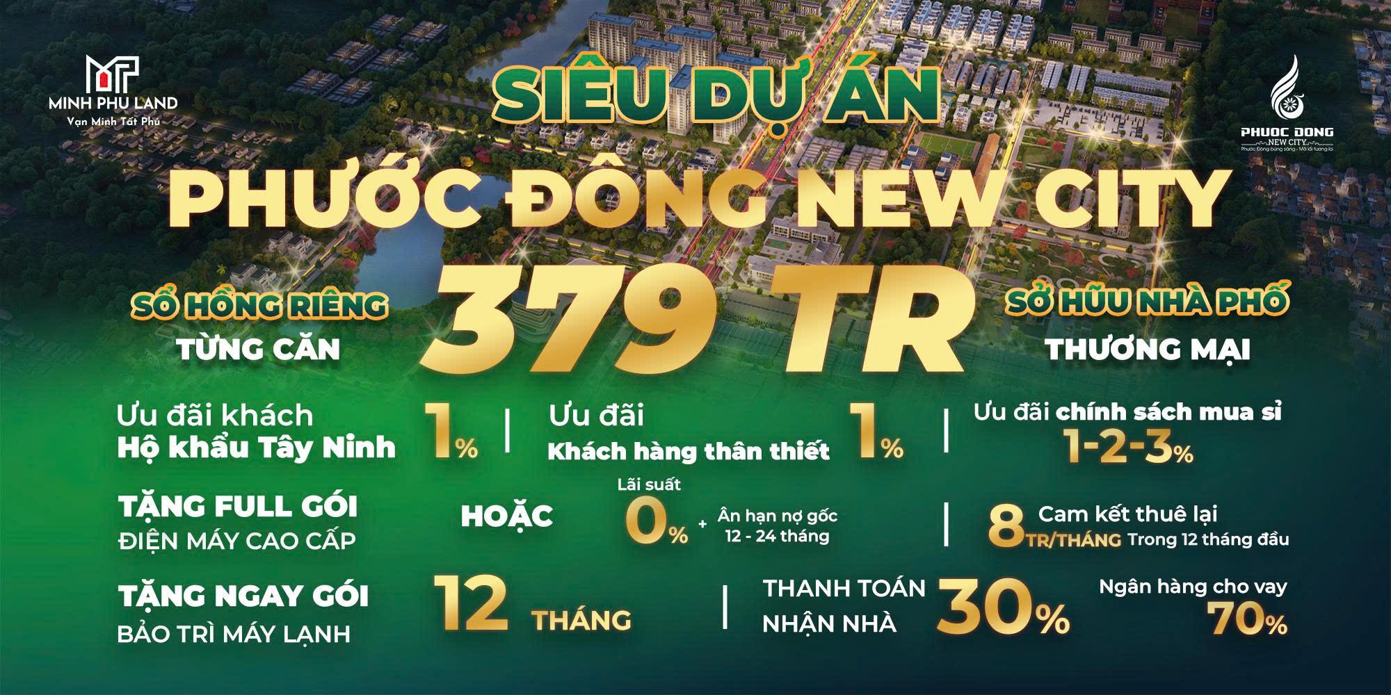 Ưu đãi hấp dẫn – Sở hữu nhà phố Phước Đông New City từ 379 triệu đồng