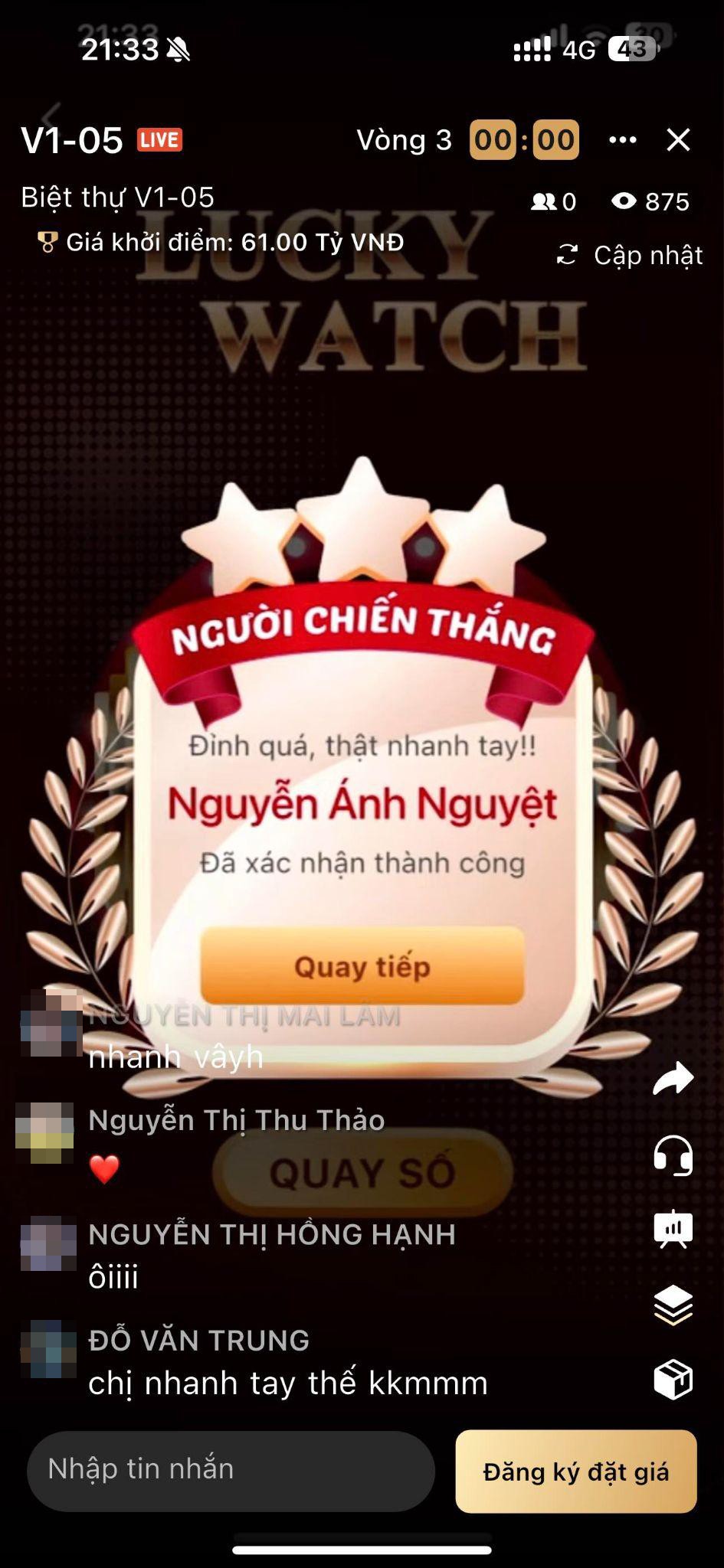 Chị Nguyễn Ánh Nguyệt - một trong những khán giả may mắn nhận 20 triệu đồng trong phiên livestream tối ngày 5/8