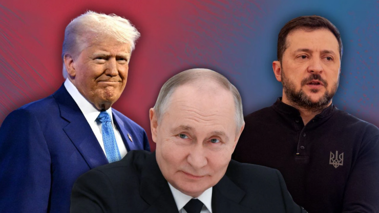 Ông Donald Trump, ông Vladimir Putin và ông Volodymyr Zelensky. Ảnh: The Australian