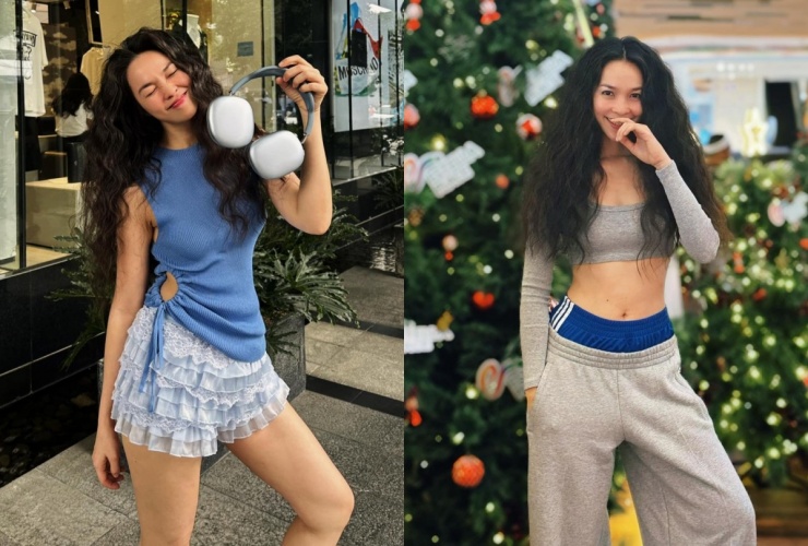 Ngoài ra, Hiền Thục còn mặc các thiết kế hot trend như bra top, crop top khoe eo, quần cạp trễ, quần nội y bloomer - những kiểu dáng hot hút giới trẻ.