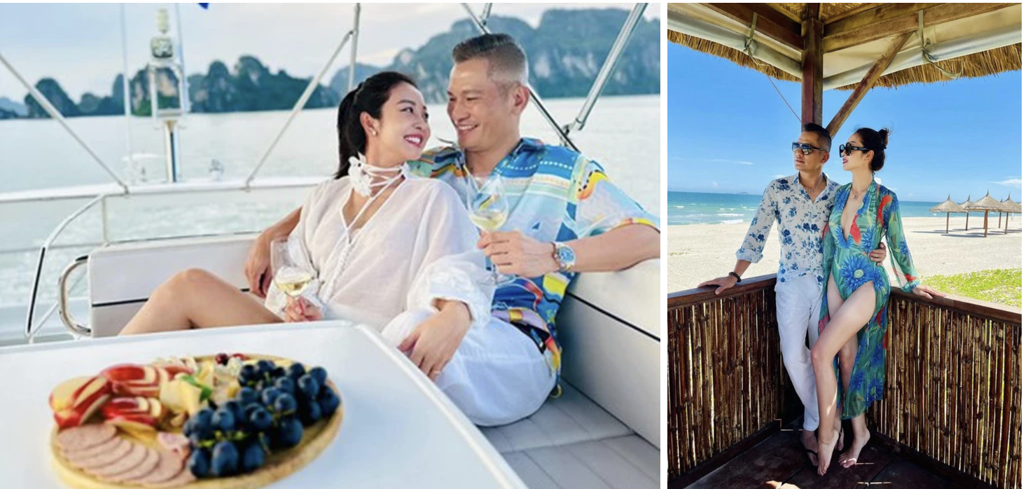Hoa hậu Jennifer Phạm và doanh nhân Đức Hải tận hưởng hạnh phúc. Ảnh: FBNV.