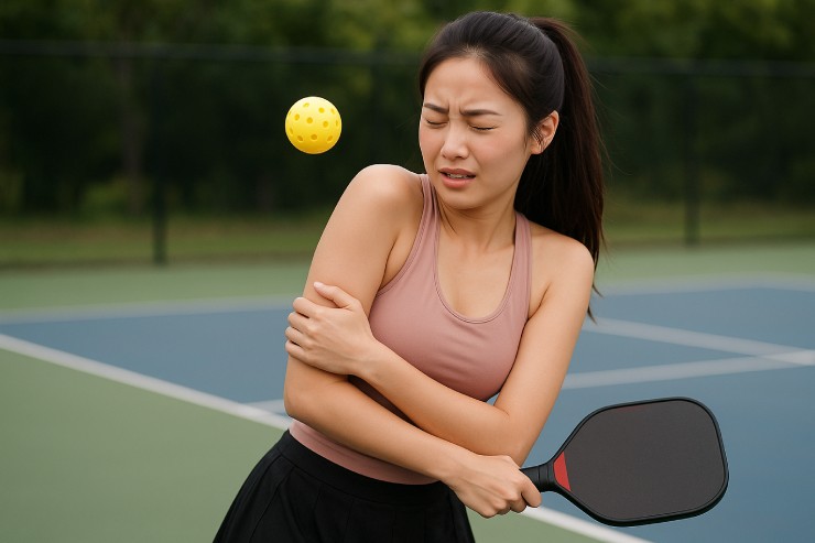 Những nữ VĐV mới gia nhập pickleball thường không có đủ phản xạ để né những tình huống "banger". Ảnh minh hoạ