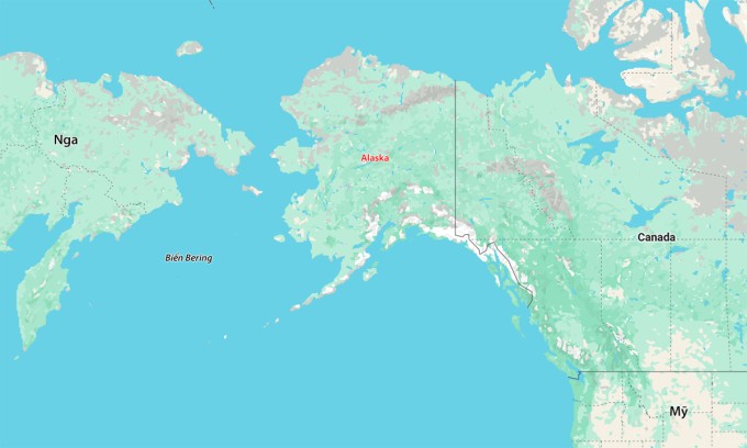 Vị trí Alaska. Đồ họa: Google Maps