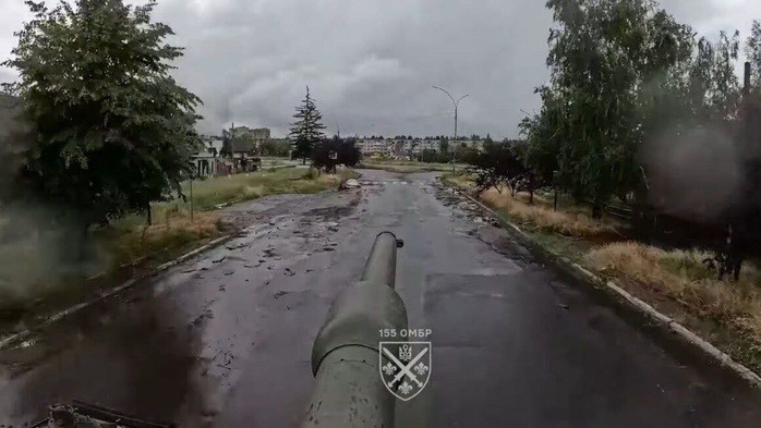 Xe tăng Leopard 2A4 của Lữ đoàn cơ giới số 155 ở Pokrovsk. Ảnh: Lữ đoàn cơ giới 155