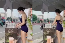 "Hot girl bán cà phê" lề đường khiến dân mạng xôn xao vì trang phục