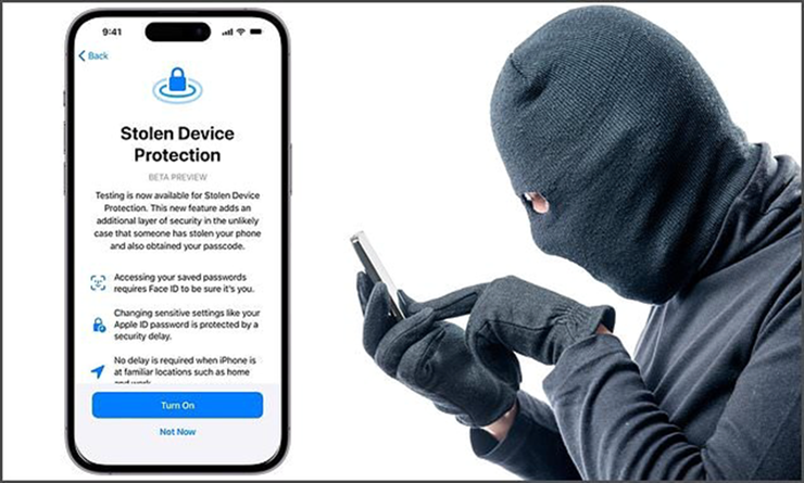 Kẻ trộm sẽ không thể "táy máy" vào thông tin nhạy cảm trước sự bảo vệ của Stolen Device Protection.