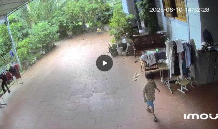 Camera ghi lại hình ảnh cuối cùng của bé trai 5 tuổi. (Ảnh cắt từ clip)