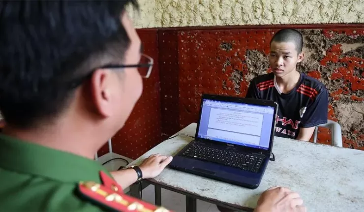 Nguyễn Thanh Sang tại Cơ quan Công an.