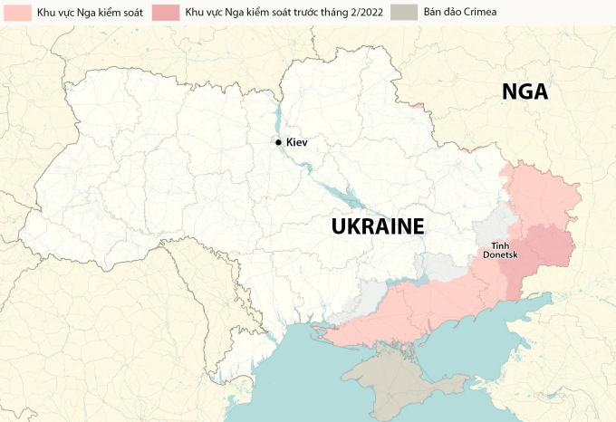 Vị trí tỉnh Donetsk. Đồ họa: RYV