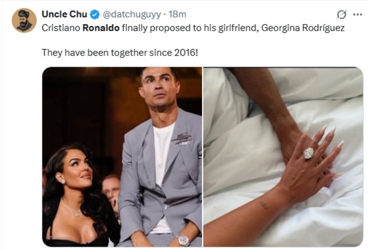 Hàng triệu người hâm mộ gửi lời chúc tới Ronaldo và Georgina