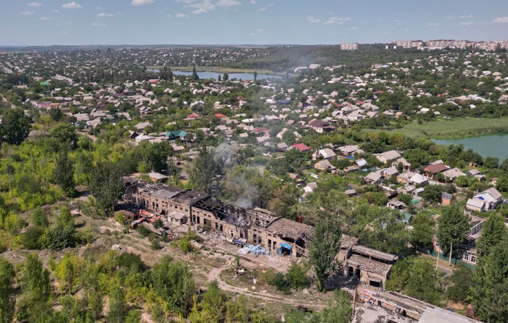 Khung cảnh ở thành phố Sloviansk, vùng Donetsk, nơi hiện do Ukraine kiểm soát. Ảnh: CNN.