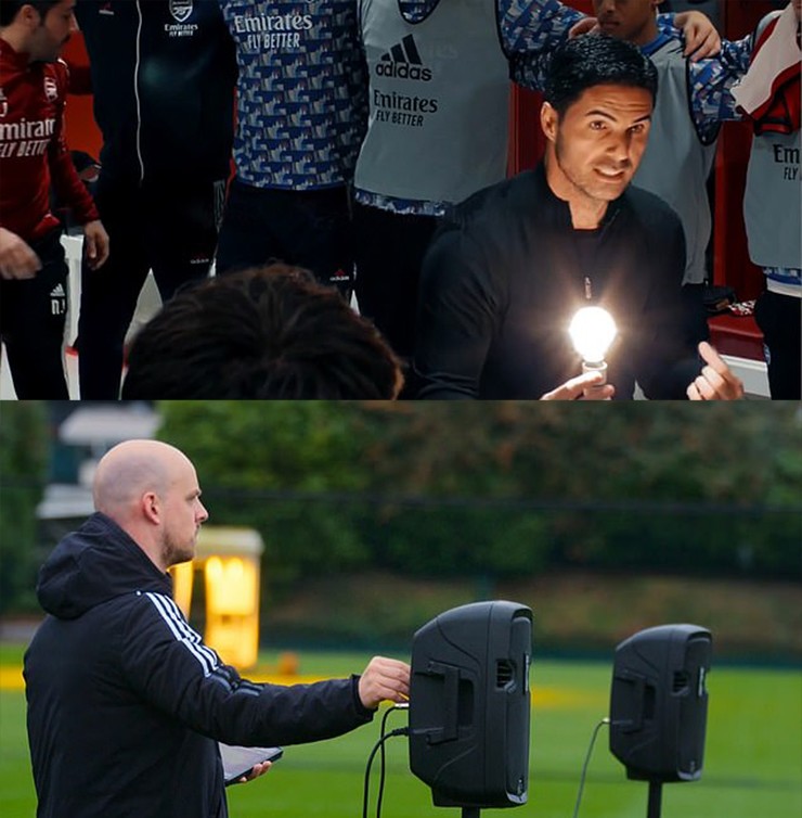 HLV Mikel Arteta thường xuyên áp dụng những phương pháp độc lạ khiến CĐV bất ngờ