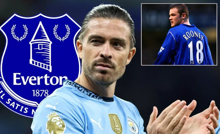 Grealish mặc áo số 18 ở Everton